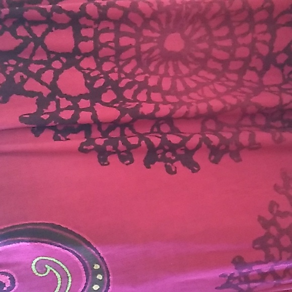 FUCHSIA PAISLEY EUC BOHEMIAN HALTER MAXI DRESS Body CENTRAL  SZ Medium - Picture 4 of 16